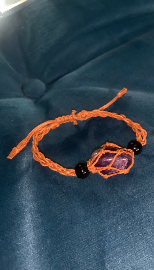 GINGER STRING AMETHYST  BRACELET