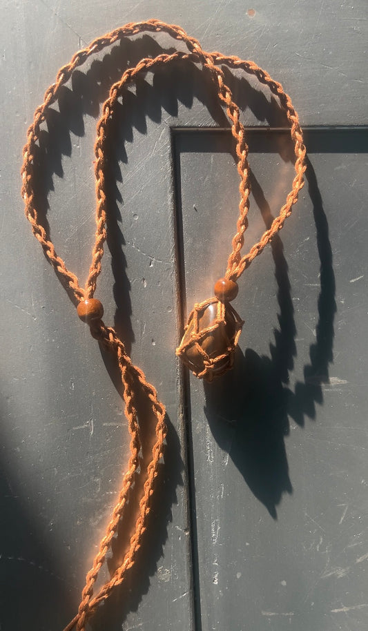 STRENGTH SEEKER TIGERS EYE NECKLACE BROWN STRING